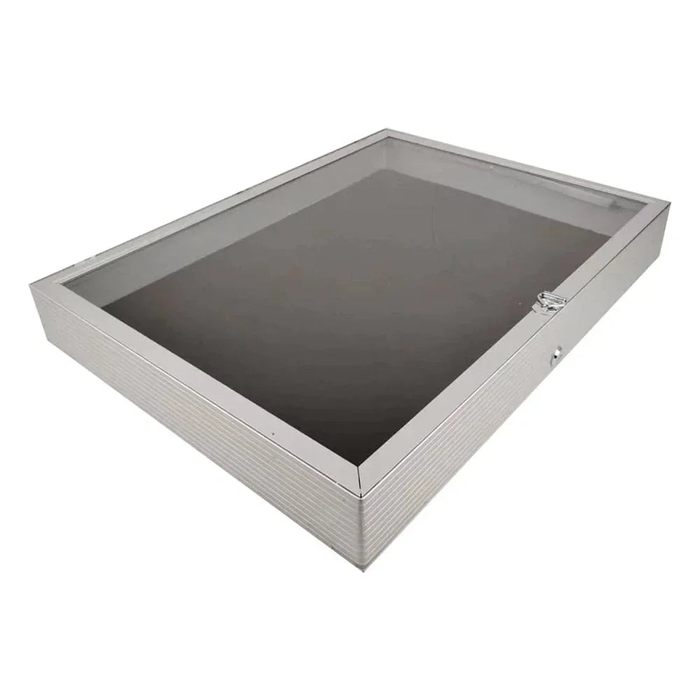 Evoretro Aluminium Display Case Silver - Låsbart Vitrinskåp Evoretro