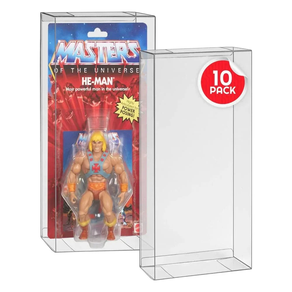 PET Protectors 10-Pack för Masters of the Universe Origins Power Posing (Carded) Box Figures Evoretro