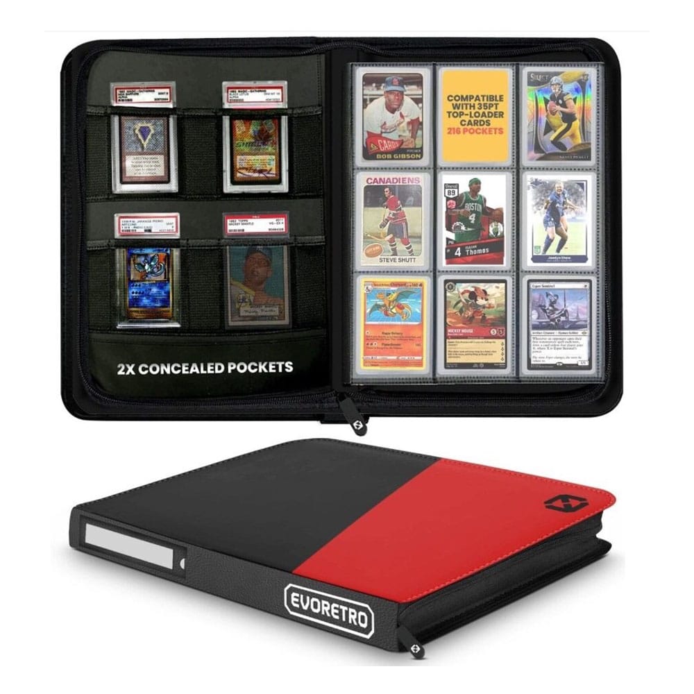 Evoretro Shield+ Topload Cards Binder 216 Cards Black/Red Evoretro