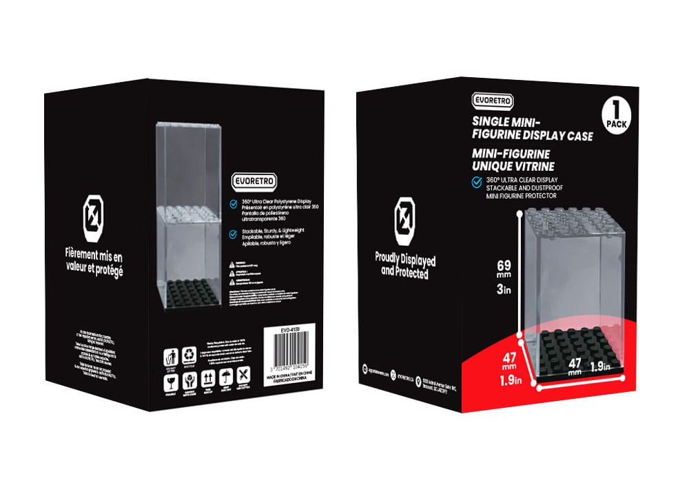 Evoretro Acrylt Display Case för Mini Figurer – Enkel Stapelbar Evoretro