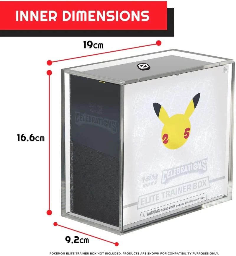 Evoretro Acrylic Display Case för Booster Boxes / Elite Trainer Boxes Ver. 2 med Glidande Lock Evoretro