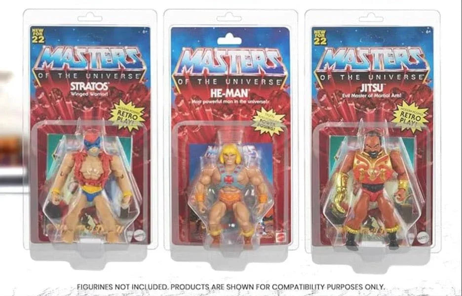 Clamshell PET Skydd för Masters of the Universe Action Figurr - 10-Pack Evoretro