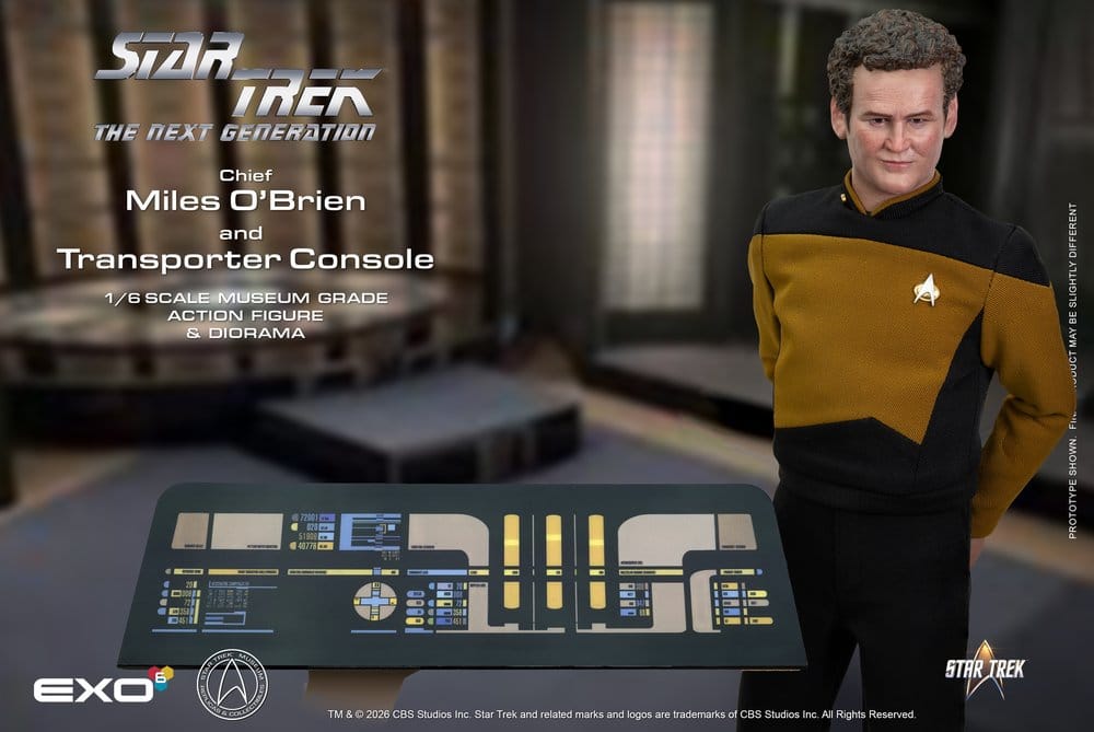 Star Trek: The Next Generation Actionfigur i skala 1/6, Chief Miles O'Brien med Transportörskonsol, 30 cm