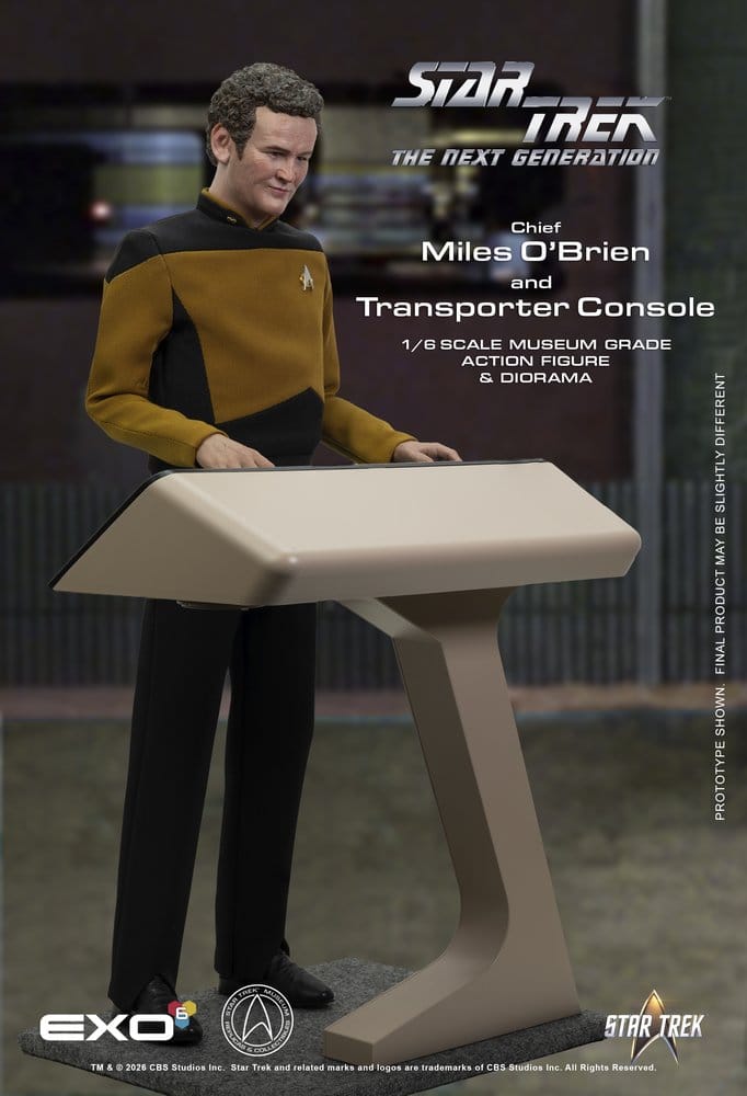Star Trek: The Next Generation Actionfigur i skala 1/6, Chief Miles O'Brien med Transportörskonsol, 30 cm
