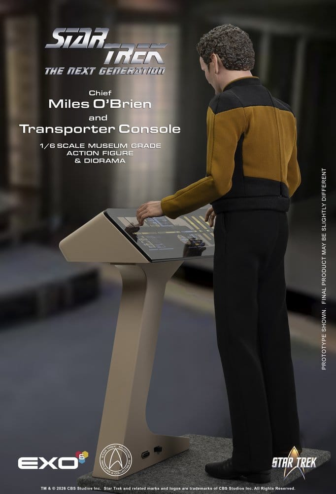 Star Trek: The Next Generation Actionfigur i skala 1/6, Chief Miles O'Brien med Transportörskonsol, 30 cm
