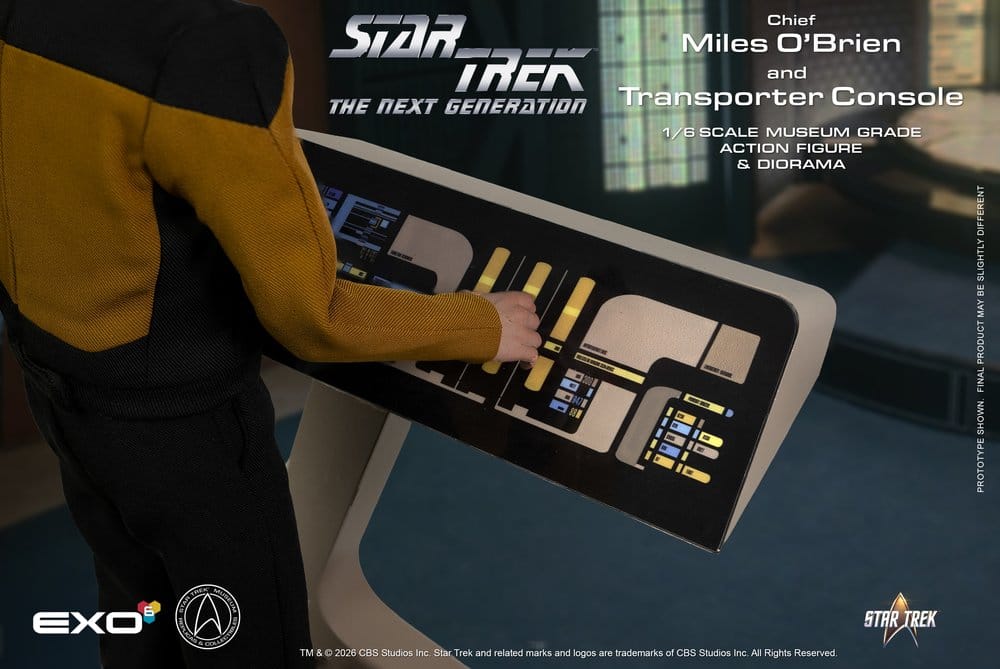 Star Trek: The Next Generation Actionfigur i skala 1/6, Chief Miles O'Brien med Transportörskonsol, 30 cm