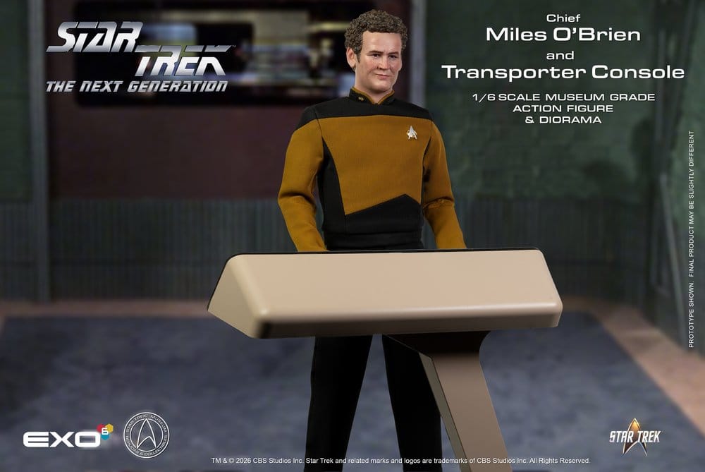 Star Trek: The Next Generation Actionfigur i skala 1/6, Chief Miles O'Brien med Transportörskonsol, 30 cm