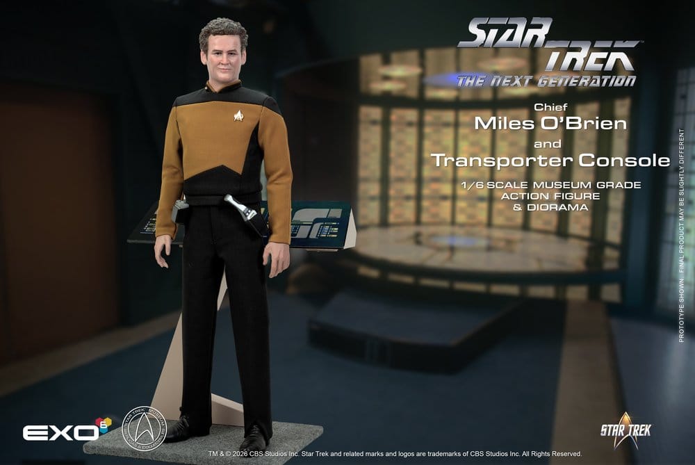 Star Trek: The Next Generation Actionfigur i skala 1/6, Chief Miles O'Brien med Transportörskonsol, 30 cm
