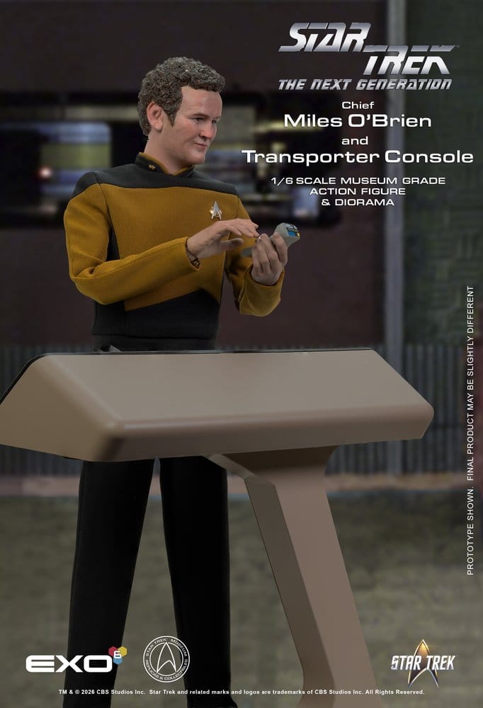 Star Trek: The Next Generation Actionfigur i skala 1/6, Chief Miles O'Brien med Transportörskonsol, 30 cm