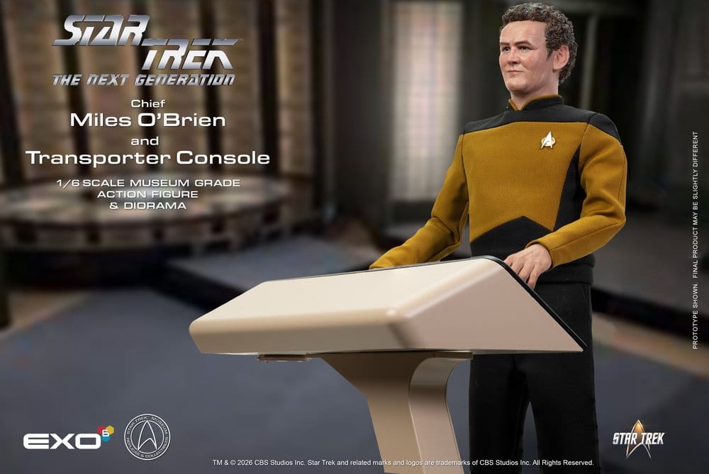Star Trek: The Next Generation Actionfigur i skala 1/6, Chief Miles O'Brien med Transportörskonsol, 30 cm