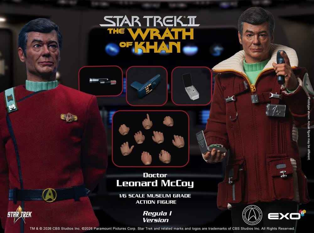 Star Trek II: The Wrath of Khan Actionfigur 1/6 Dr. Leonard McCoy Regula I-version 30 cm