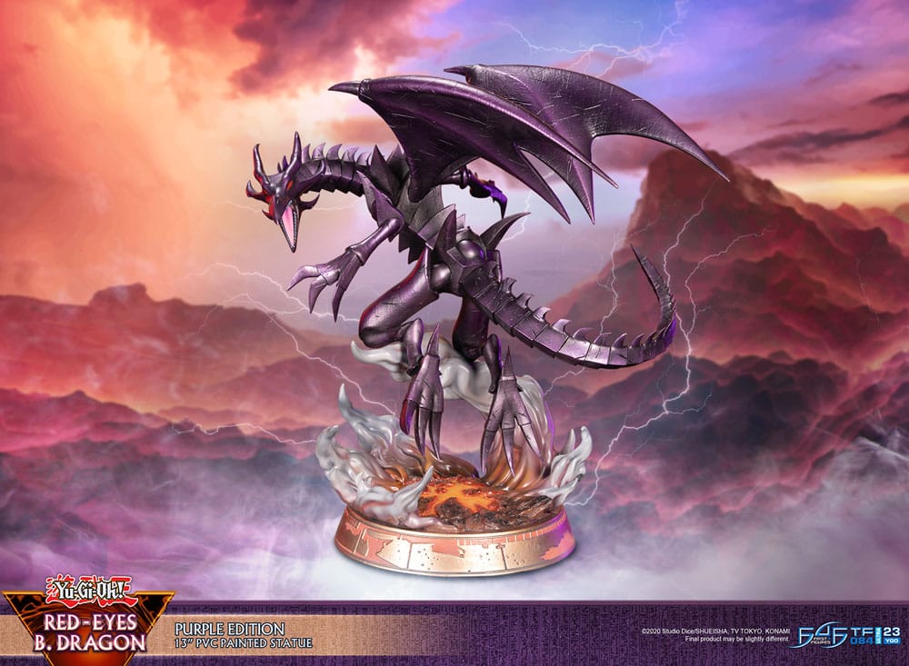 Yu-Gi-Oh! PVC-figur Red-Eyes B. Dragon lila färg 33 cm