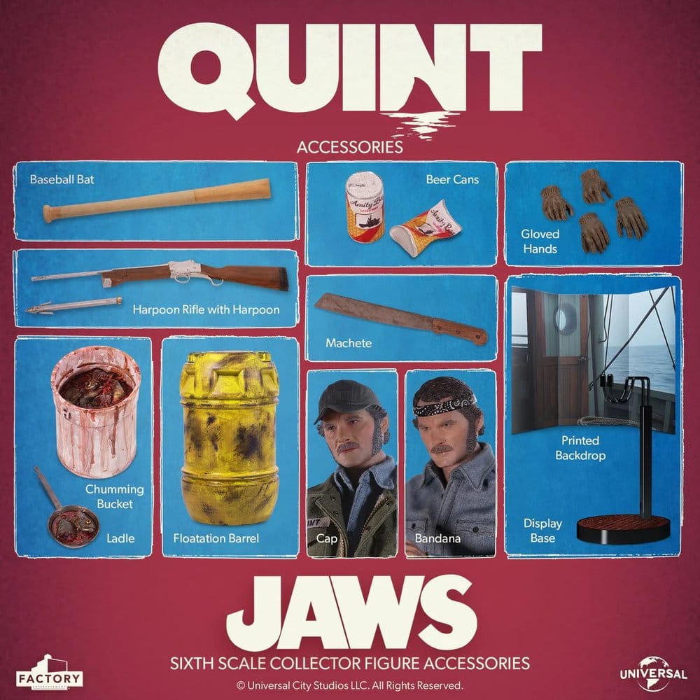 Jaws 1/6 Scale Action Figure Quint 30 cm