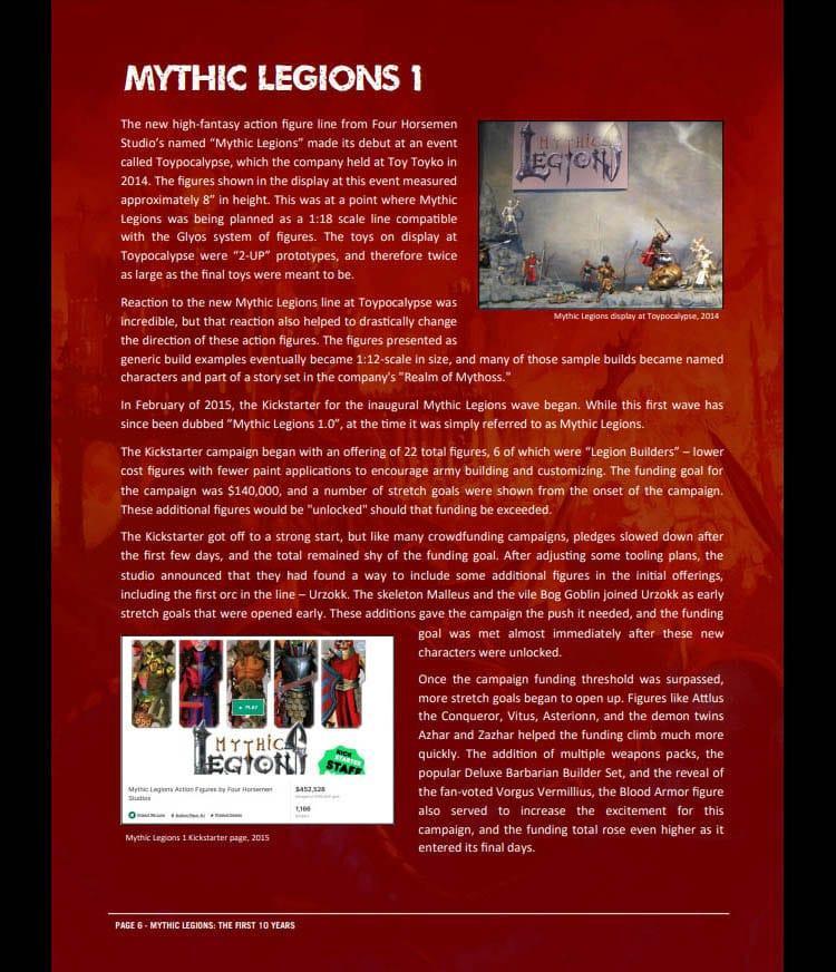 Mythic Legions: The First 10 Year Book Hardcover Four Horsemen Toy Design