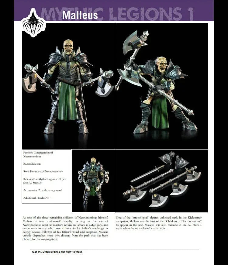 Mythic Legions: The First 10 Year Book Hardcover Four Horsemen Toy Design