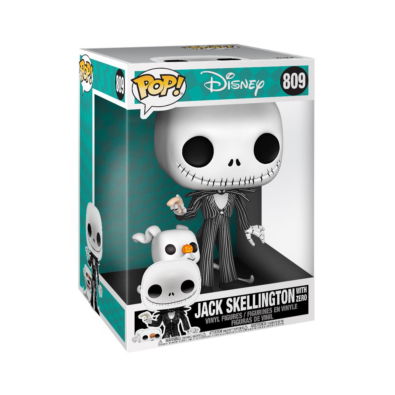 Nightmare Before Christmas Super Sized POP! Disney-figur Jack w/Zero 25 cm