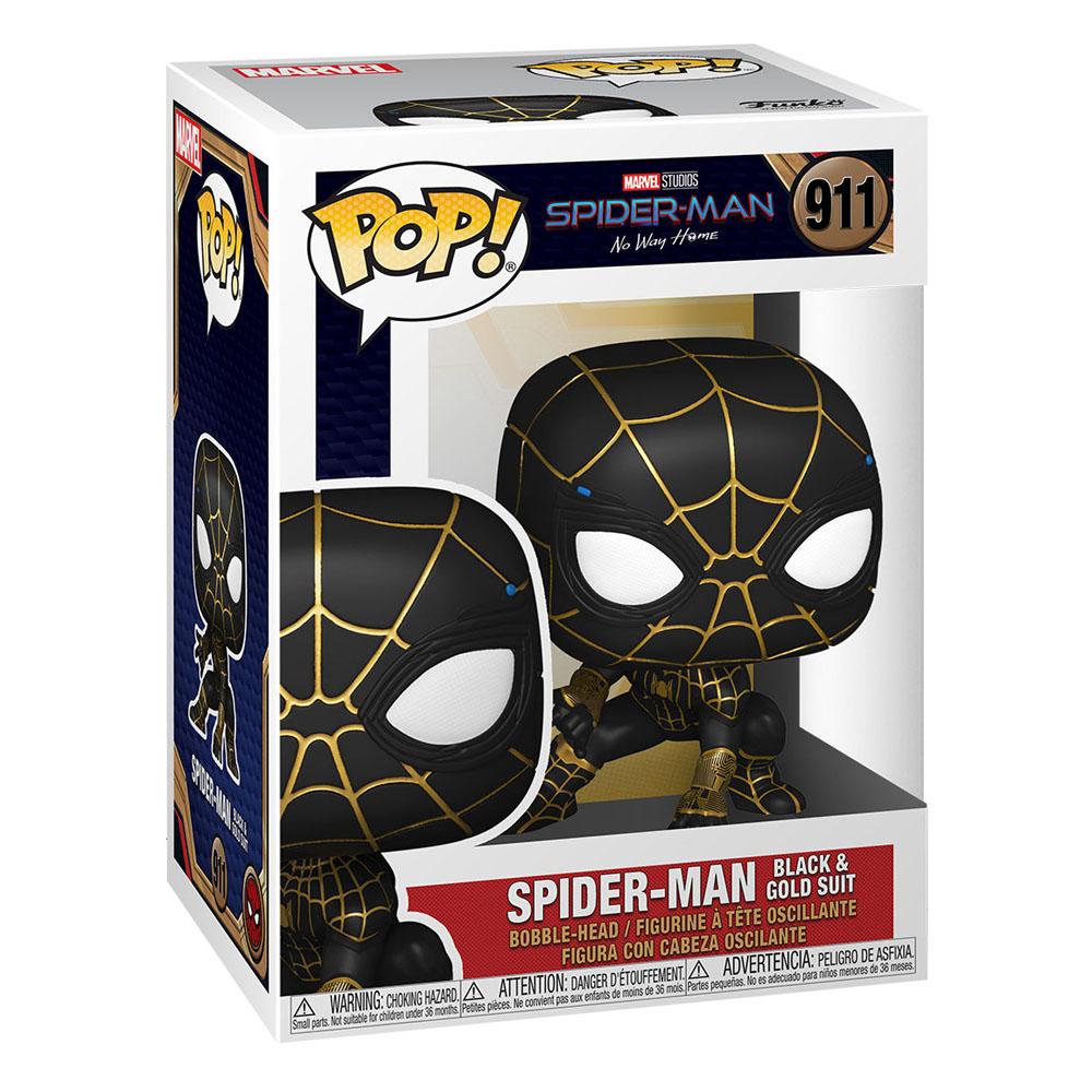 Spider-Man: No Way Home POP! Vinyl Figur Spider-Man (Svart & Guld Dräkt) 9 cm Funko