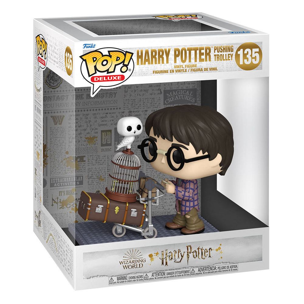 Harry Potter POP! Deluxe Figur Harry Pushing Ryggsäck med Hjul 9 cm Funko