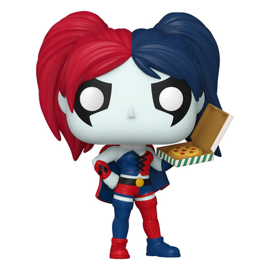 DC Comics: Harley Quinn Takeover POP Heroes Actionfigur Harley with Pizza 9 cm
