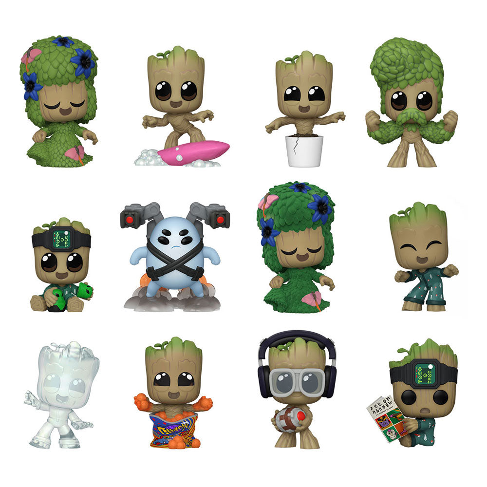 I Am Groot Mystery Mini Actionfigurer 5 cm Display (12) Funko