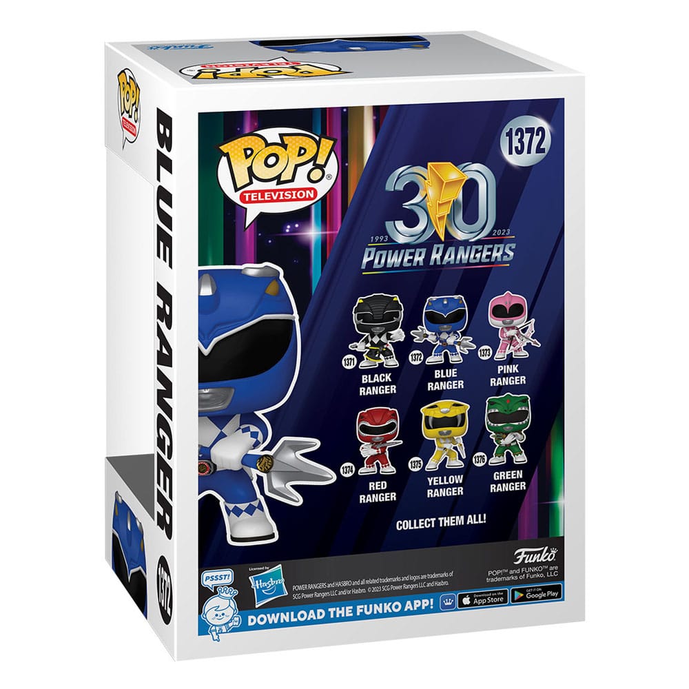 Power Rangers 30th POP! TV Vinyl Figur Blue Ranger 9 cm Funko