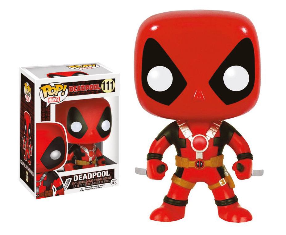 Marvel Comics POP! Vinyl Bobble-Huvud Deadpool med Två Svärd 10 cm Funko