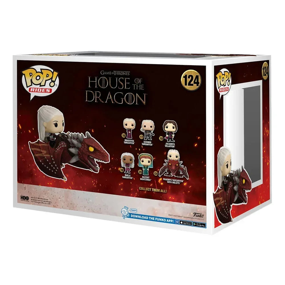 House of the Dragon POP! Rides Deluxe Vinyl Rhaenys Targaryen med Meleys 9 cm Funko