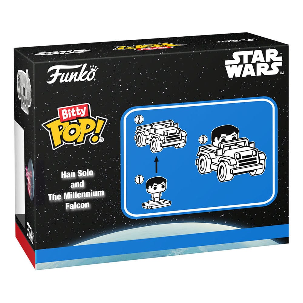 Star Wars Bitty POP! Rides Vinyl Figur Han Solo & Millennium Falcon Funko