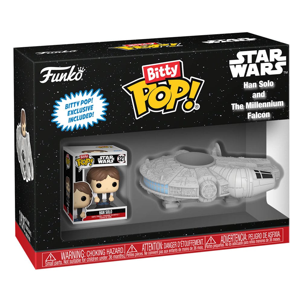 Star Wars Bitty POP! Rides Vinyl Figur Han Solo & Millennium Falcon Funko