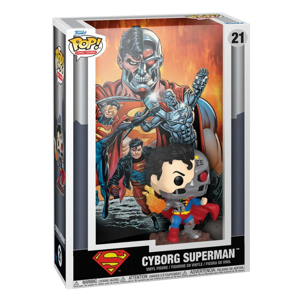 DC Comics POP! Comic Cover Vinyl Figur Cyborg Superman 9 cm - Nerdbutiken