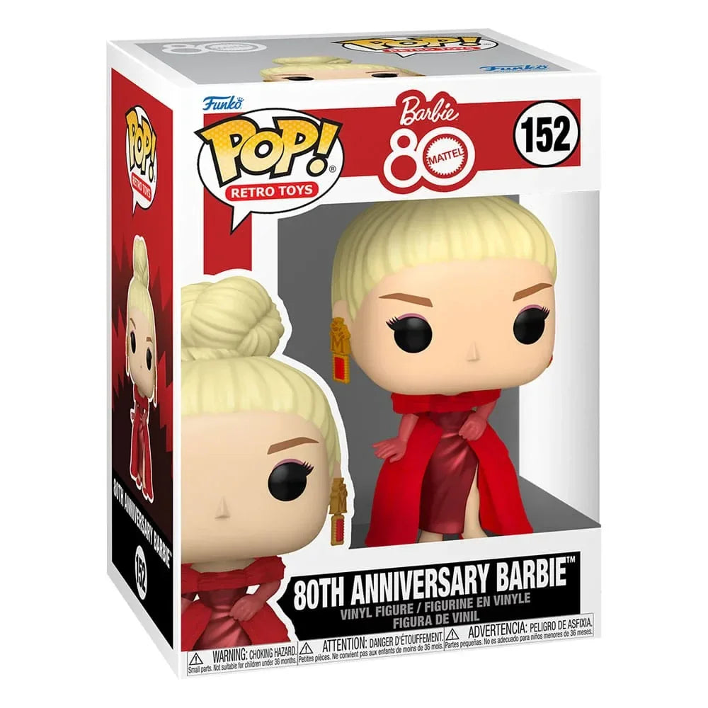 Mattel 80-årsjubileum POP! Retro Toys Vinyl Figur Barbie 9 cm Funko
