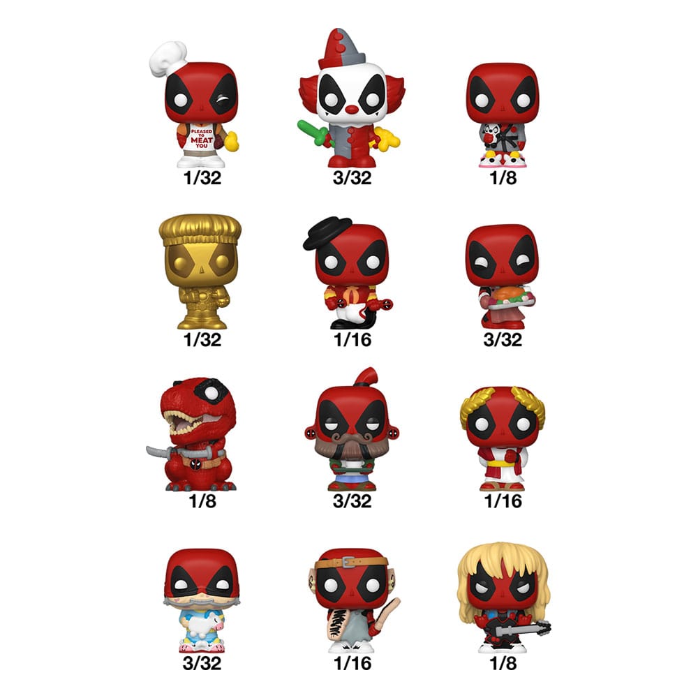 Deadpool Bitty POP! Vinyl Figur Display (32) PDQ 2,5 cm Funko