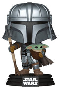 Star Wars POP! Vinyl Bobblehead Figur Mandalorian med Grogu (Impressions) Exclusive 9 cm