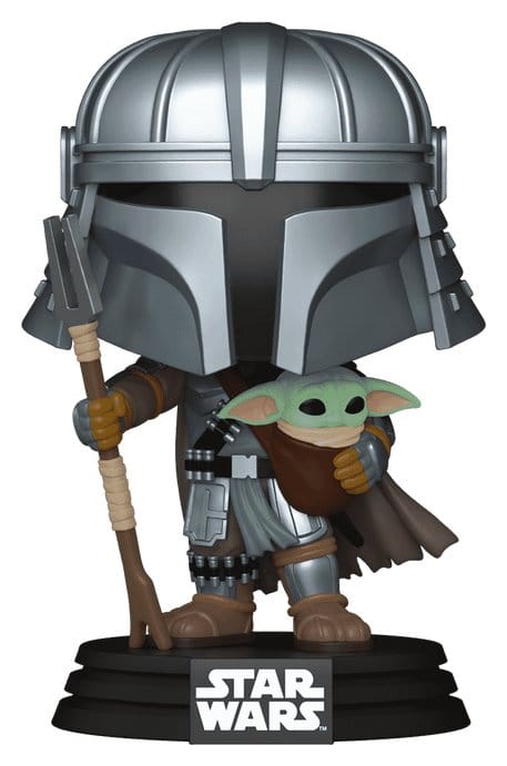 Star Wars POP! Vinyl Bobblehead Figur Mandalorian med Grogu (Impressions) Exclusive 9 cm
