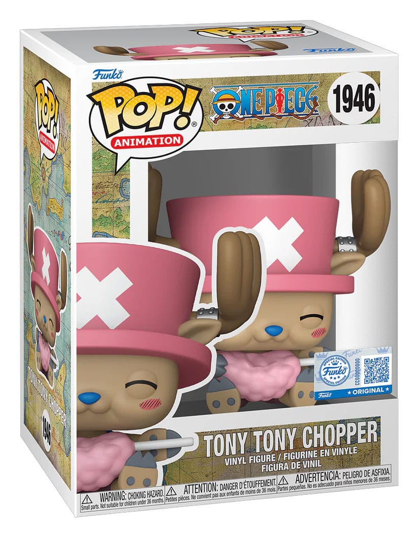 One Piece POP! Animation Figur Tony Tony Chopper med Sockerbomull Exklusiv 9 cm Funko