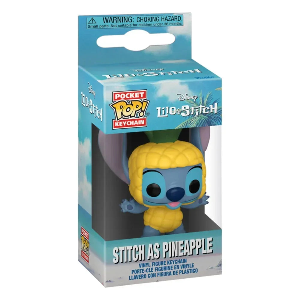 Lilo & Stitch Pocket POP! Vinyl Nyckelringar 4 cm - Stitch som Ananas Funko