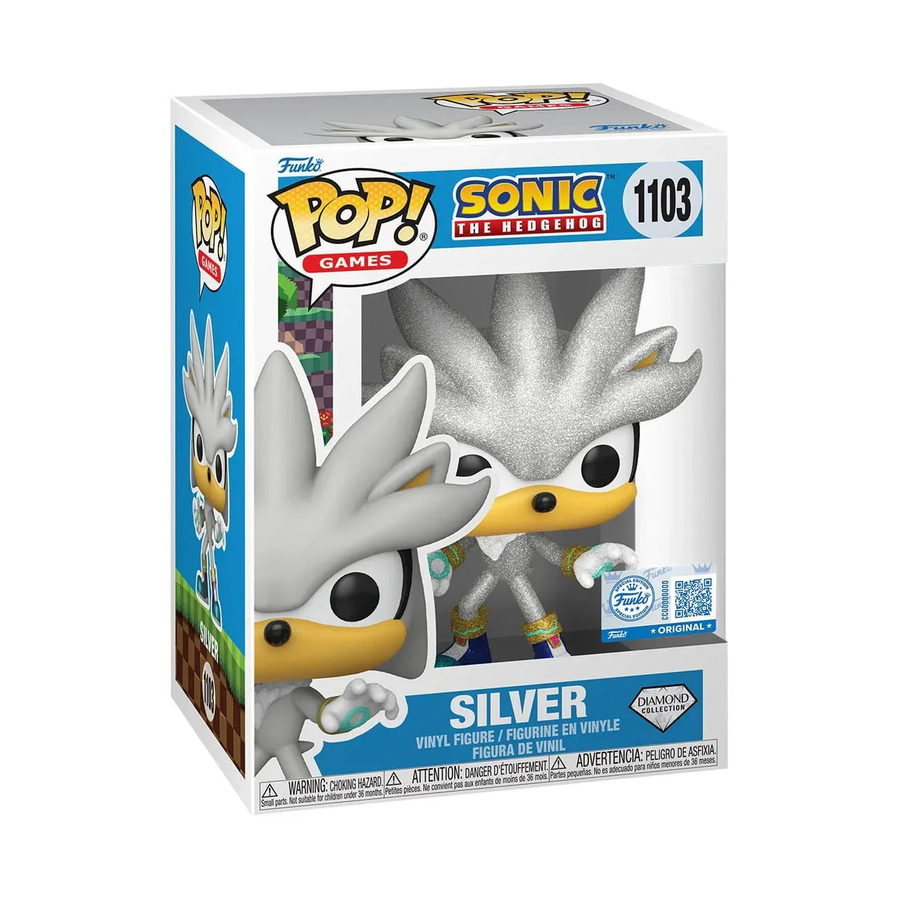 Sonic The Hedgehog POP! Games Figur Silver The Hedgehog (FL) 9 cm Funko