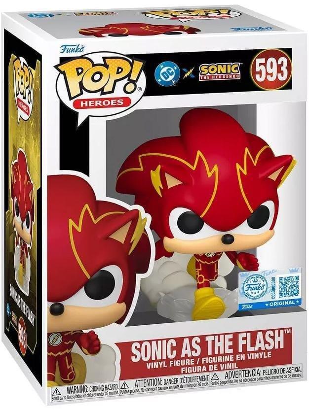 DC x Sonic the Hedgehog POP! Heroes Figur Sonic som The Flash 9 cm Funko