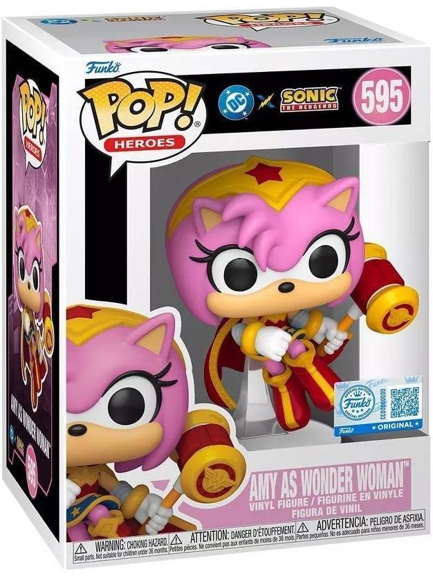 DC x Sonic the Hedgehog POP! Heroes Figur Amy som Wonder Woman 9 cm Funko