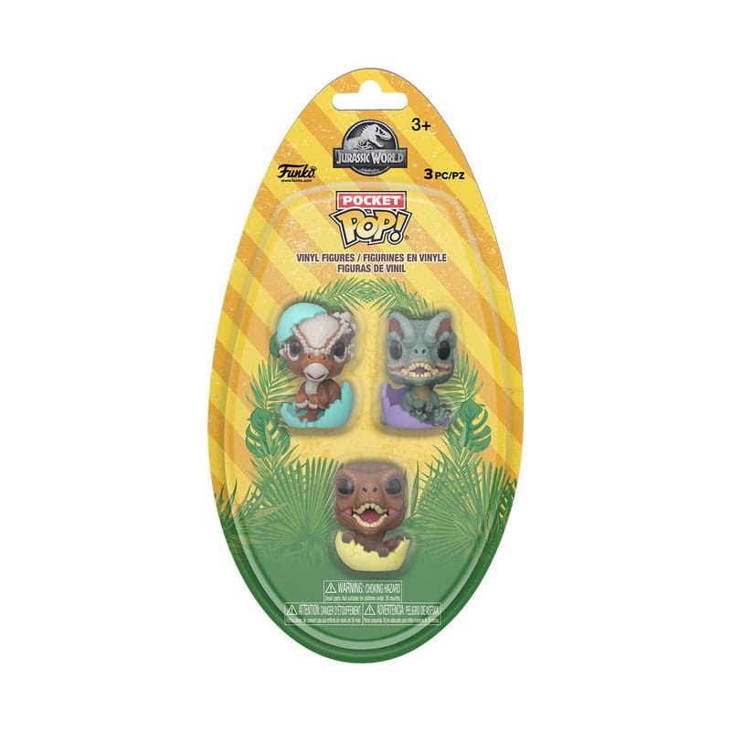 Jurassic Park Pocket POP! Figur Easter Egg 3-Pack Dinos 4 cm Funko