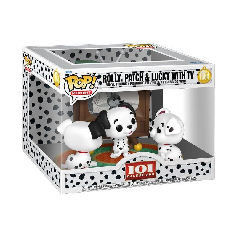 One Hundred and One Dalmatians POP Moment Figurer Rolly, Patch & Lucky med TV 9 cm Funko