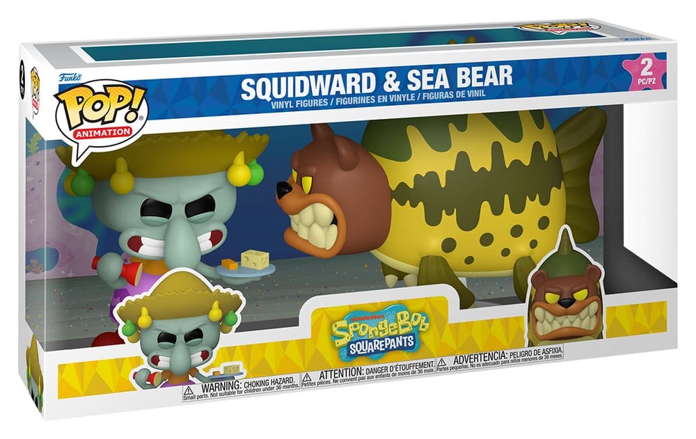 Svampbob POP! Animation Figur Squidward & Sea Bear 9 cm