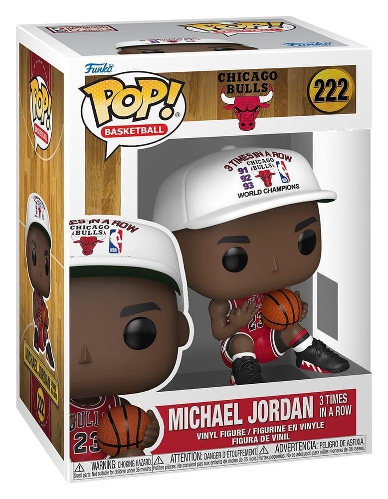 NBA Legends POP! Sports Figur Chicago Bulls: Michael Jordan 3 gånger i rad 9 cm Funko