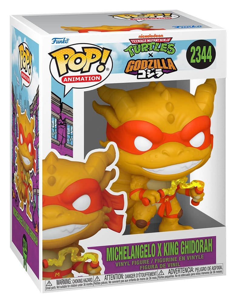 Godzilla x Turtles POP! Animation Figur Michelangelo X Ghidorah 9 cm