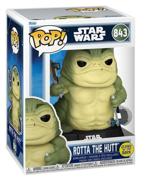 Star Wars: The Mandalorian and Grogu POP! Figur Rotta the Hutt (Glow) 9 cm