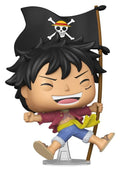 One Piece POP! Vinyl Animation Figur Luffy med flagga 9 cm