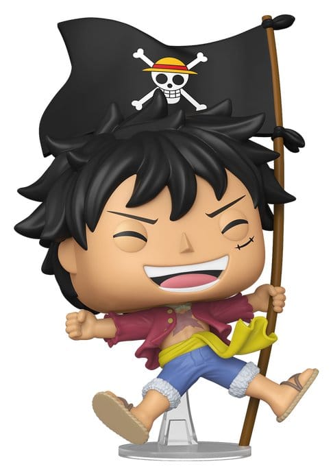 One Piece POP! Vinyl Animation Figur Luffy med flagga 9 cm