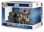 Star Wars: The Mandalorian and Grogu POP! Rides Deluxe Vinyl Bobblehead Figure Zeb Orrelios in the Razor Crest 9 cm
