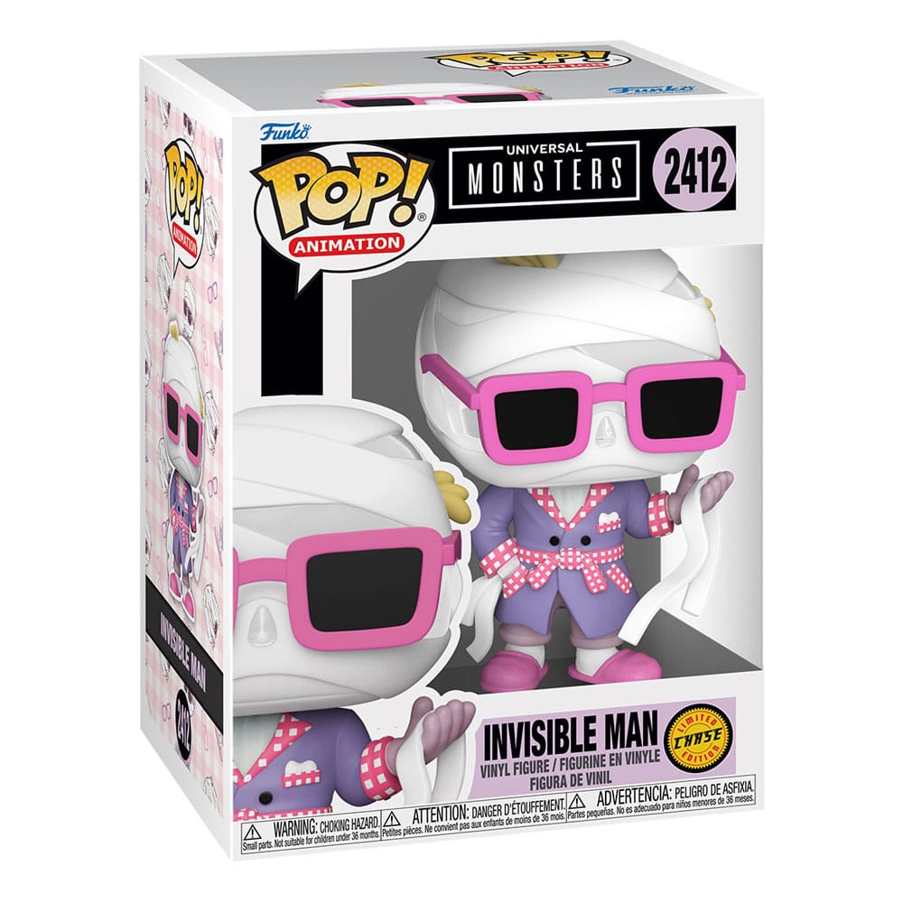 Universal Monsters POP! Animation Figurer Invisible Man with Chase 9 cm Assortment (6)