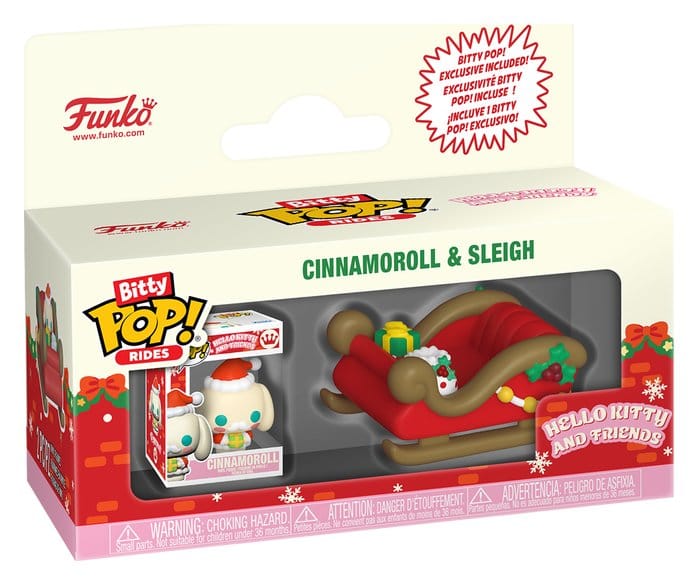 Hello Kitty Bitty POP! Rides figur Holiday - Sleigh with CMRL 2 cm